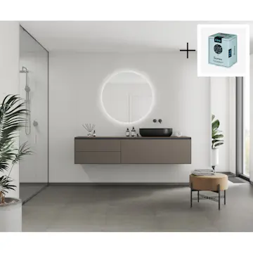 Baderomspanel Fibo 4001-M10 Terrazzo Light med Monteringsskruer