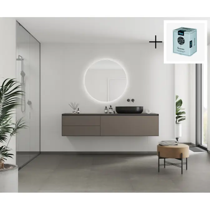 Baderomspanel Fibo 4001-M10 Terrazzo Light med Monteringsskruer