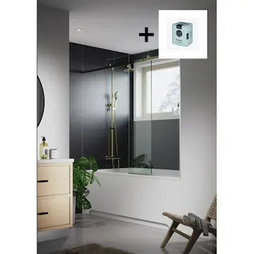 Baderomspanel Fibo 2024-M10 S Black med Monteringsskruer