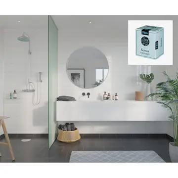 Baderomspanel Fibo 3091-M74 Denver White med Monteringsskruer