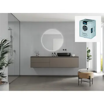 Baderomspanel Fibo 4063-M78 Clean Grey med Monteringsskruer