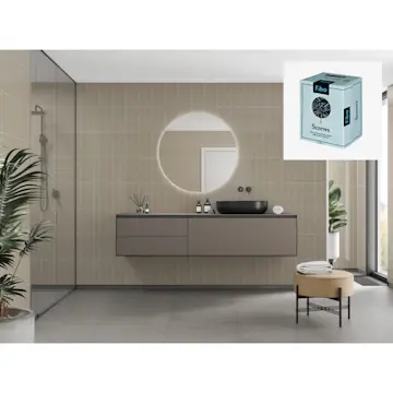 Baderomspanel Fibo 6233-M0830 Beige med Monteringsskruer