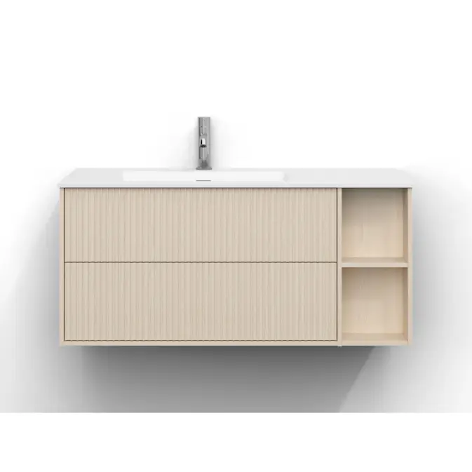 Tvättställsskåp Svedbergs Epos 100x45 med 2 Lådor och 2 Öppna Hyllor