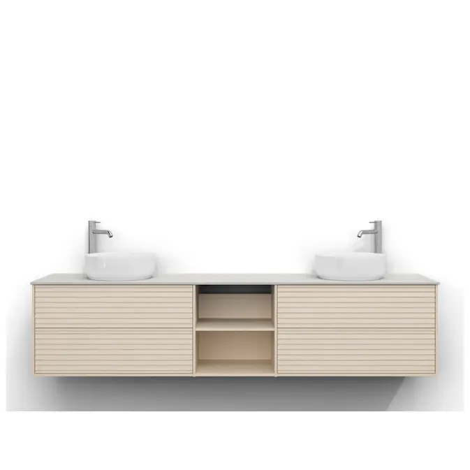 Tvättställsskåp Svedbergs Epos 200x45 med 2+0+2 Lådor