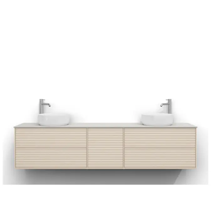 Tvättställsskåp Svedbergs Epos 200x45 med 2+1+2 Lådor