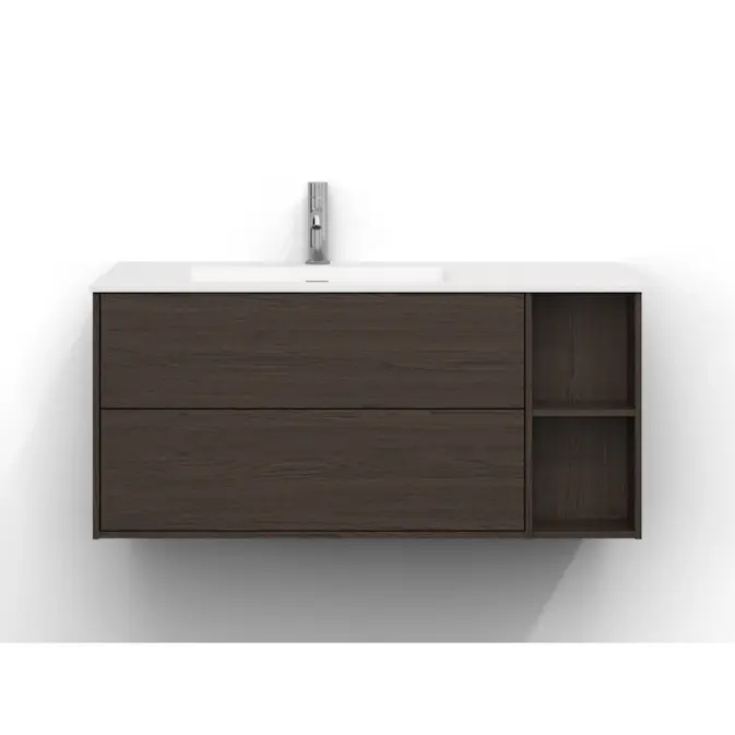 Tvättställsskåp Svedbergs Epos 100x45 med 2 Lådor och 2 Öppna Hyllor