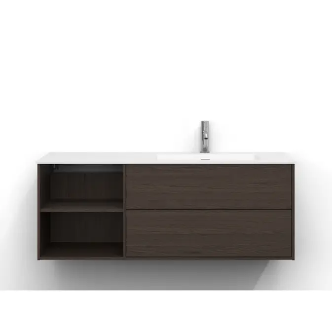 Tvättställsskåp Svedbergs Epos 120x45 med 2 Lådor och 2 Öppna Hyllor