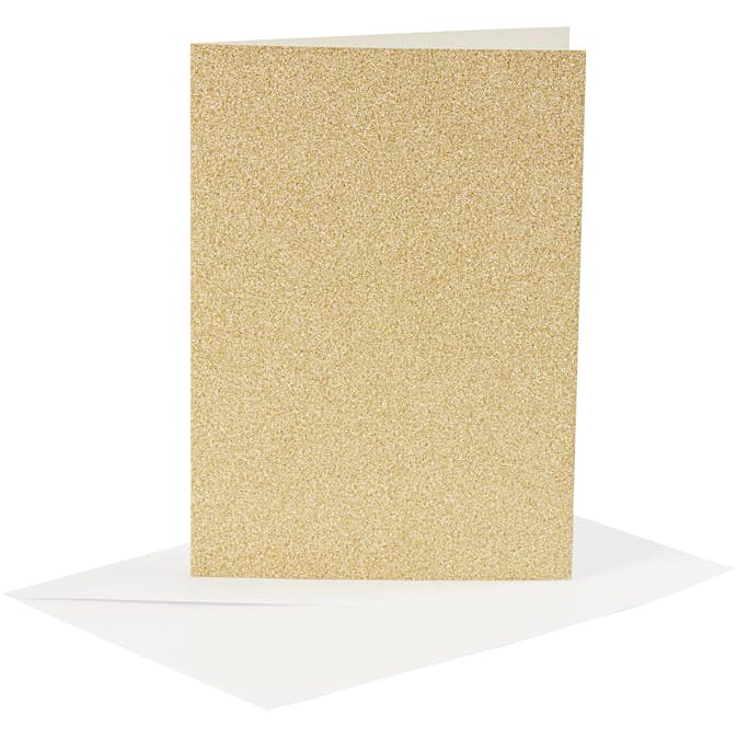 Kort Creativ Company og Konvolutt Glitter Kortstr 10,5x15 cm Konvstr 11,5x16,5 cm 4 sett/1 Pk