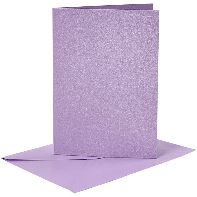 Kort Creativ Company og Perlemor Konvolutt Kortstr 10,5x15 cm Konvstr 11,5x16,5 cm 4 sett/1 Pk