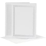 Kort til Broderi Creativ Company Kortstr 105x15 cm Konv Str 115x165 cm Hvit 6 stk/1 Pk