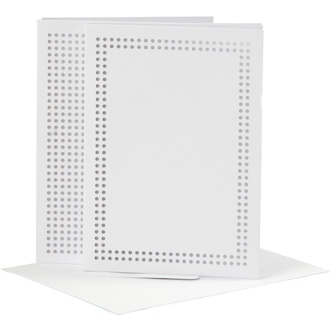 Kort til Broderi Creativ Company Kortstr 105x15 cm Konv Str 115x165 cm Hvit 6 stk/1 Pk