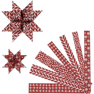 Stjernestrimler Creativ Company Hvit/Rød 60 Strimler/1 Pk