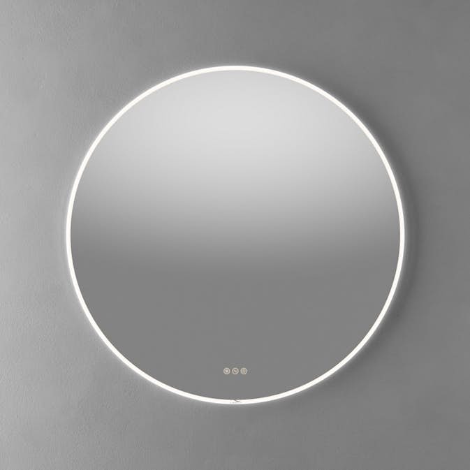 Speil Linn Bad Finden Rundt med LED Belysning og Dimmer