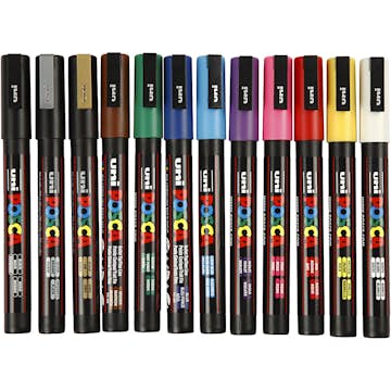 Tusj Creativ Company Posca Ass Farger Nr Pc-3M Strek 0,9-1,3 mm 12 Stk/1 Pk