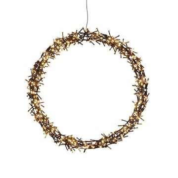 Krans Gnosjö Konstsmide Sort Metall 50 cm LED Amber