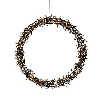 Krans Gnosjö Konstsmide Sort Metall 50 cm LED Frost