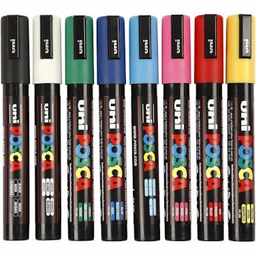 Tusj Creativ Company Posca Ass Farger Nr Pc-5M Strek 2,5 mm 8 Stk/1 Pk