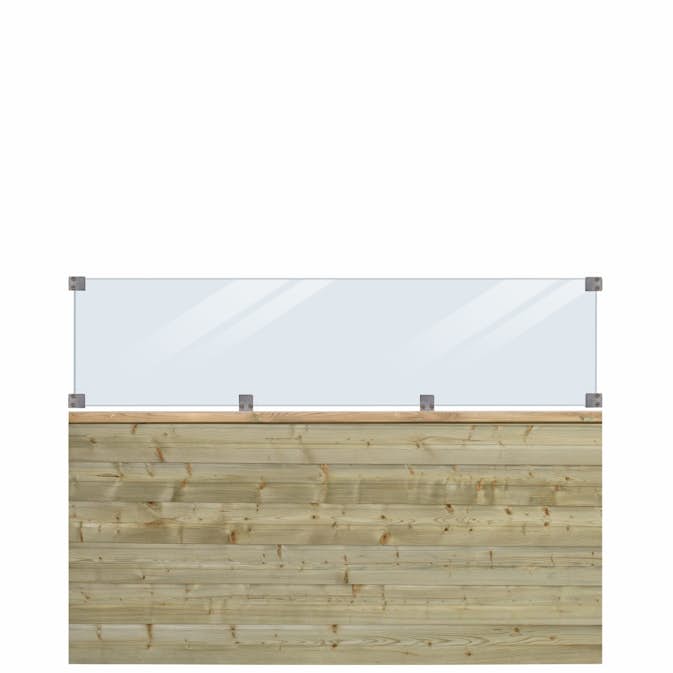 Levegg PLUS Plank med Glass 174 x 125 cm