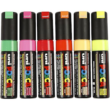 Tusj Creativ Company Posca Nr PC-8K Ass Farger Strek 8 mm 6 Stk/1 Pk
