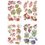 3D Motiv Creativ Company Blomster og Fugler 4 ark/1 Pk