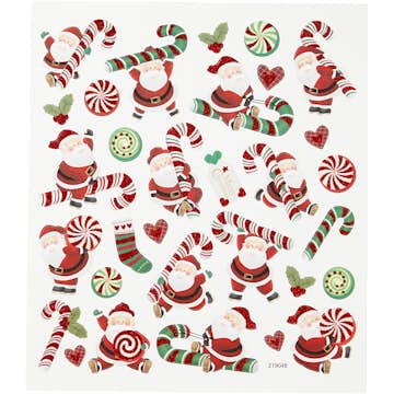 Klistremerker Creativ Company Julenisse og Polkagriskjepp 15x16,5 cm