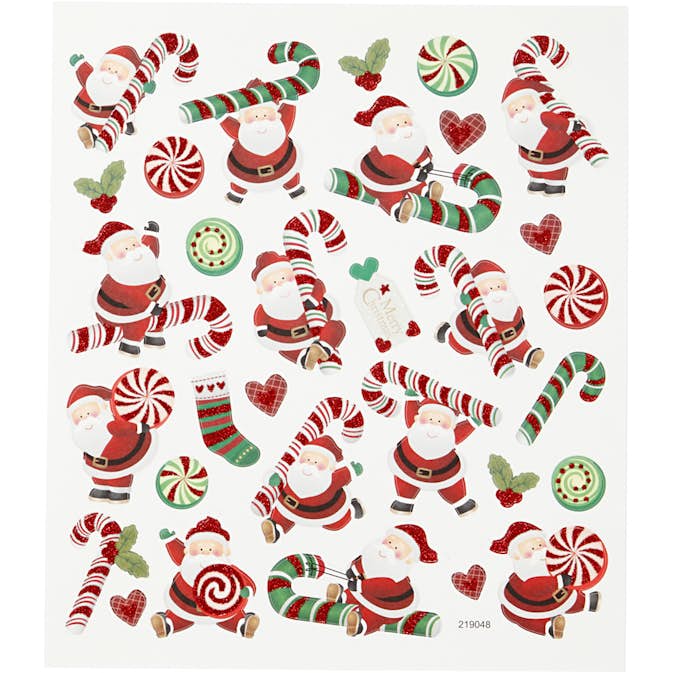 Klistremerker Creativ Company Julenisse og Polkagriskjepp 15x16,5 cm