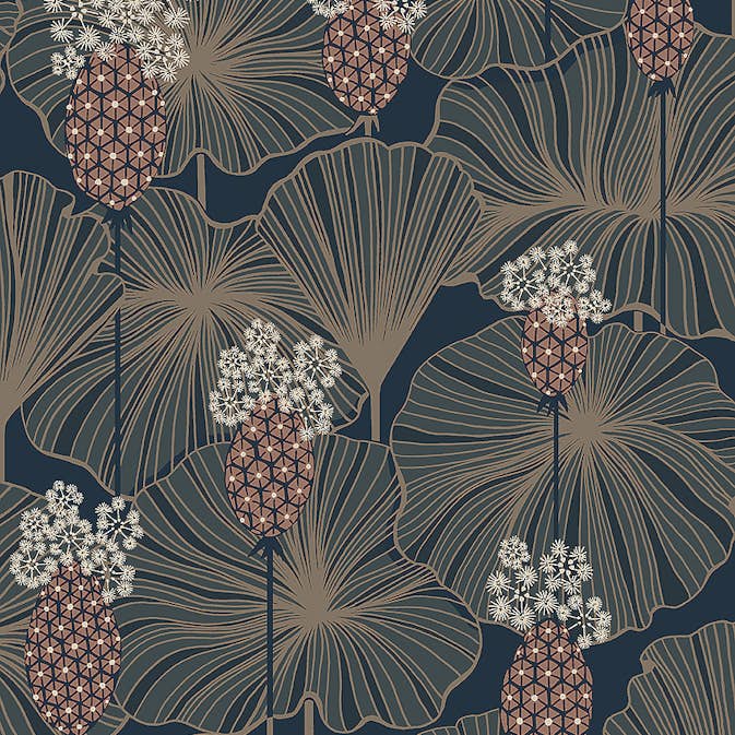 Tapet Boråstapeter Eastern Simplicity Umbrella Leaves 3118
