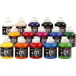 Akrylmaling Creativ Company A-color Ass Farger Nr 01 Blank 15 stk 500 ml/1 Pk