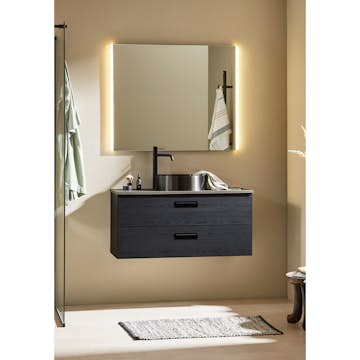 Servantskap Noro Relounge Sort Trestruktur med Benkeplate Sementgrå