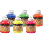 Akrylmaling Creativ Company A-color Neonfarger Nr 05 6 stk 500 ml/1 Pk