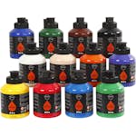 Akrylmaling Creativ Company Pigment Art School standardfarger 12 stk 500 ml/1 Eske