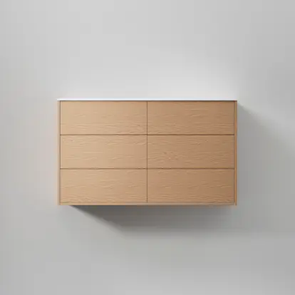 Tvättställsskåp INR Terra Solid Dubbel med 6 Lådor