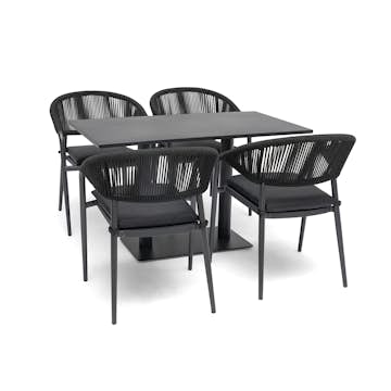 Cafésett Hillerstorp Näsby med 4 stk Ekeryd Hagestoler