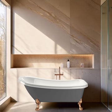 Badekar Bathlife Ideal Grå med Føtter