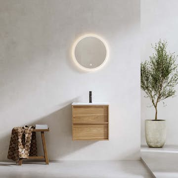 Tvättställsskåp Bathlife Charm med Tvättställ och Spegel Skina