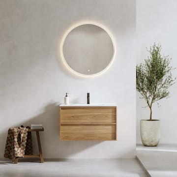 Tvättställsskåp Bathlife Charm med Tvättställ och Spegel Skina