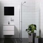 Dusjhjørne Bathlife Allsidig Rett Vegg + Rett Dør Delvis Frostet Glass