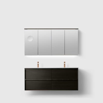 Tvättställsskåp Haven H2/140 med Dubbelt Porslinshandfat