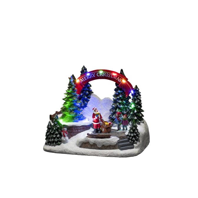 Juleby Gnosjö Konstsmide B/O Mekanisk LED Nisse og Barn