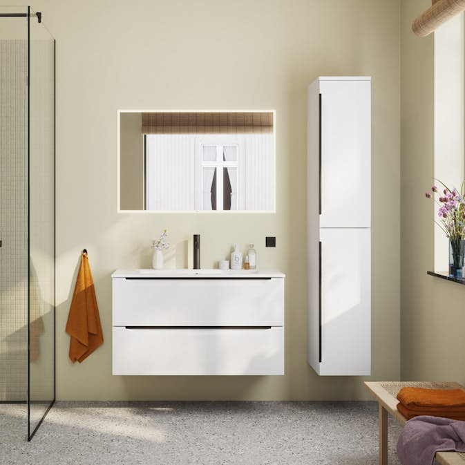 Speil Linn Bad Framjord med LED Lyskant