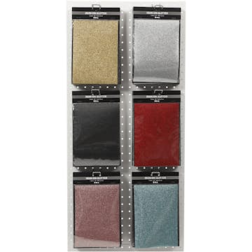 Strykestoff Creativ Company Glitter 148X210 mm Ass Farger 6X10 Ark/1 Pk