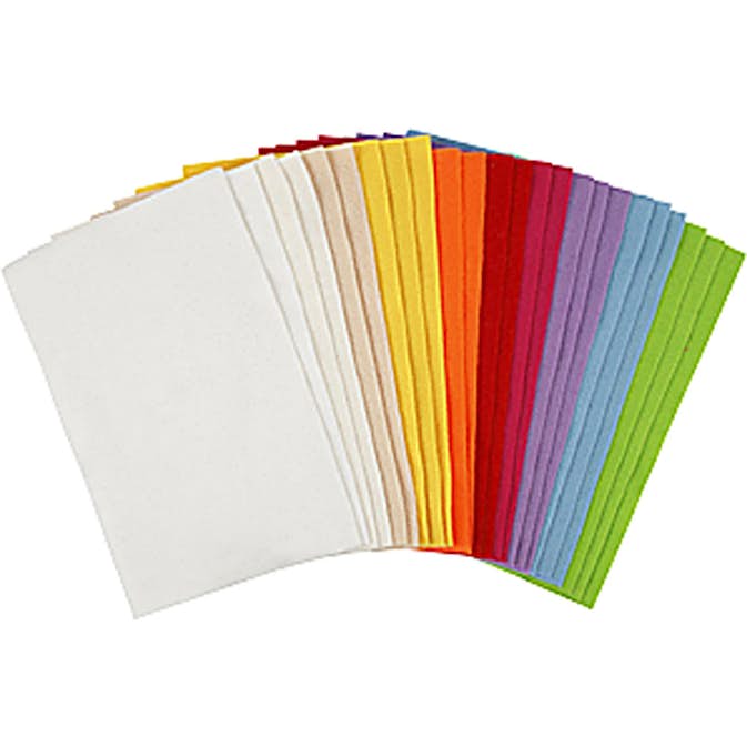 Hobbyfilt Creativ Company Ass Farger 20x30 cm 24 Ass Ark/1 Pk 45295