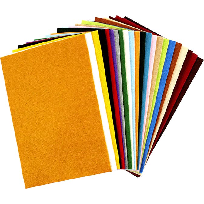 Hobbyfilt Creativ Company Ass Farger 20x30 cm 24 Ass Ark/1 Pk 45297