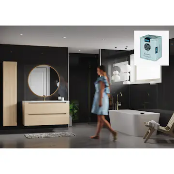 Baderomspanel Fibo 2124 F00 Black Gloss med Monteringsskruer