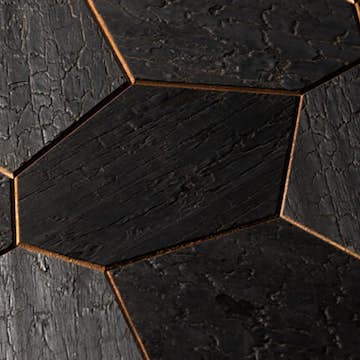 Veggpanel Emotionwood Hexagon Abachi Yakisugi