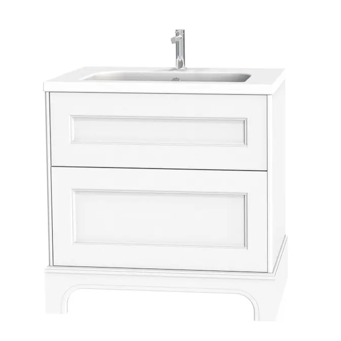 Tvättställsskåp Miller Badrum Kensington 80 med Lådor med Sockel för Heltäckande Tvättställ