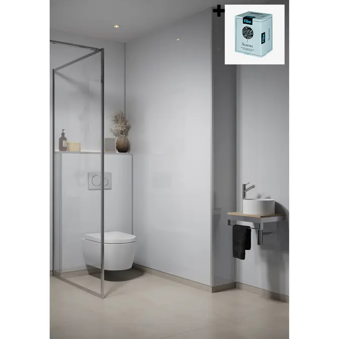 Baderomspanel Fibo 5091 M00 Athen White med Monteringsskruer