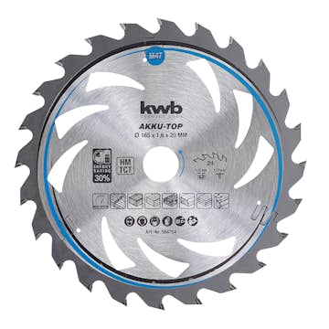 Sirkelsagbladsett KWB TCT Ø165/Ø20 mm 20T