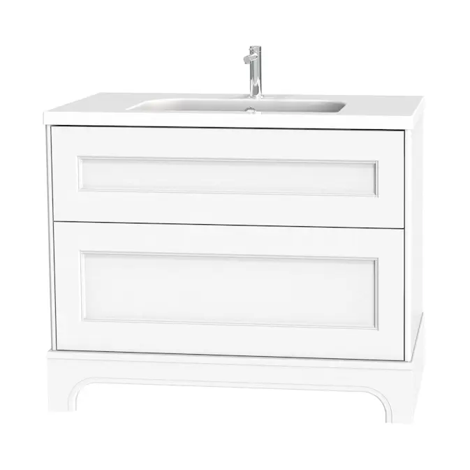 Tvättställsskåp Miller Badrum Kensington 100 med Lådor och Sockel för Heltäckande Tvättställ