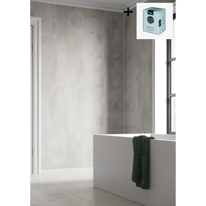 Baderomspanel Fibo 8053 M00 Lentini Grey med Monteringsskruer